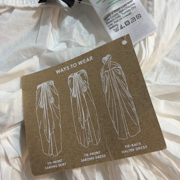 NWT J.Crew White Cotton Beach Sarong Wrap Skirt/Dress Size XXS - Picture 4 of 4